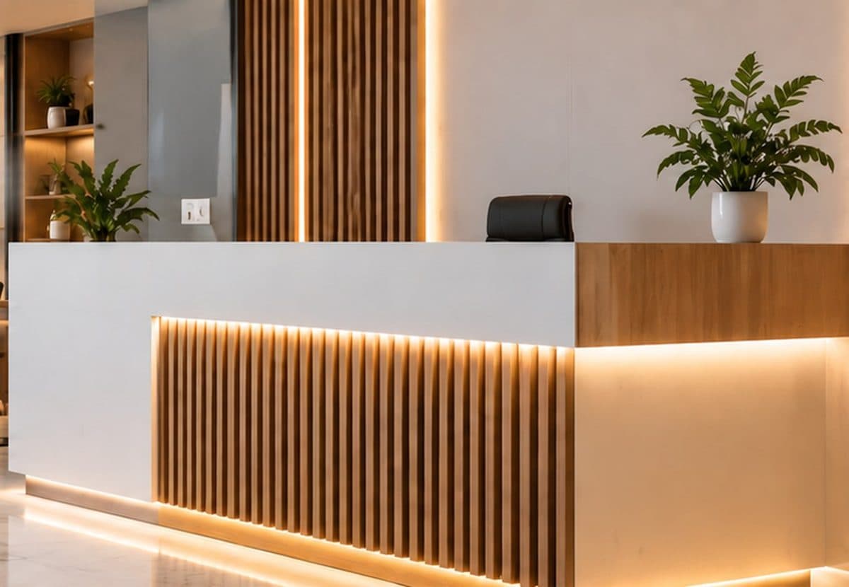 Mueble de recepción fabricado a la medida